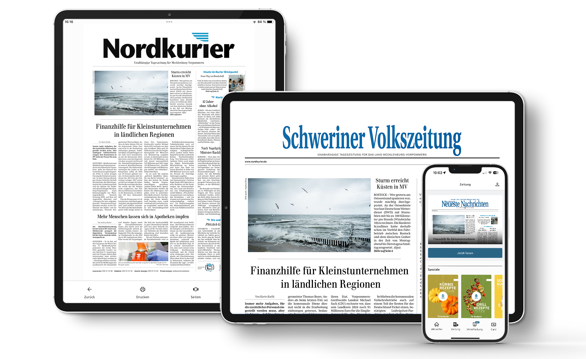 Digitale und gedruckte Zeitung 4 Monate im Probeabo